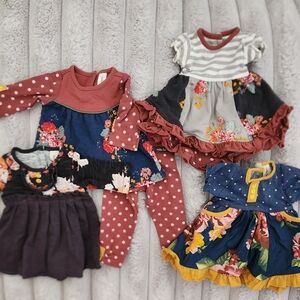 Floral and Polka Dot Baby Outfit Set
